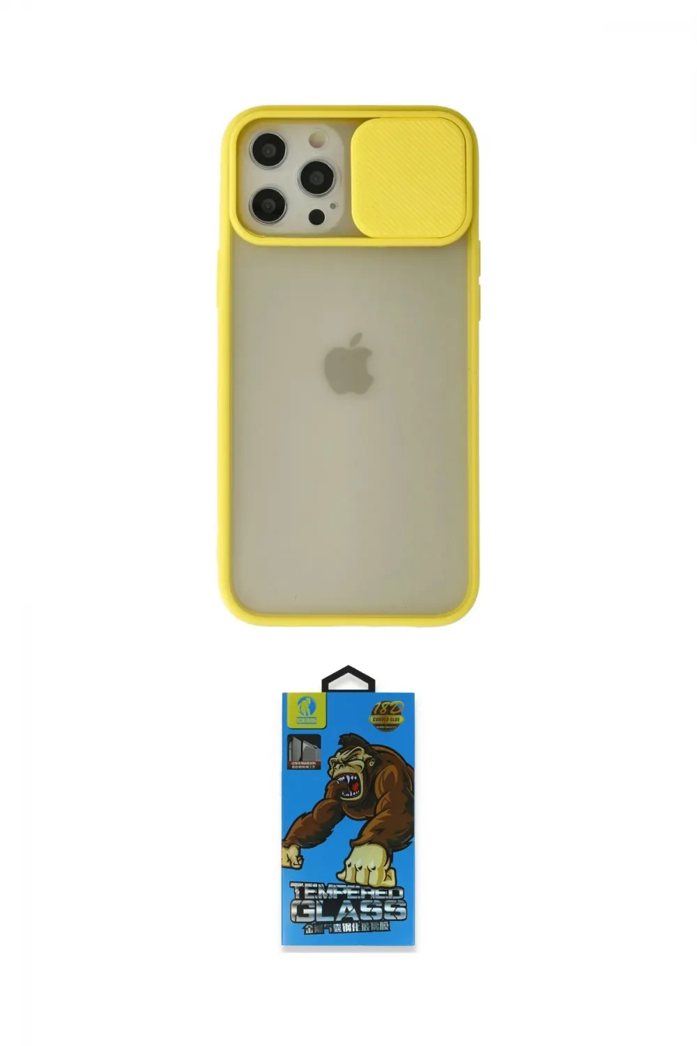 ieg™ iPhone 12 Pro Max Kılıf Vadi Çizgi - Siyah 18D Cam Ekran Koruyucu