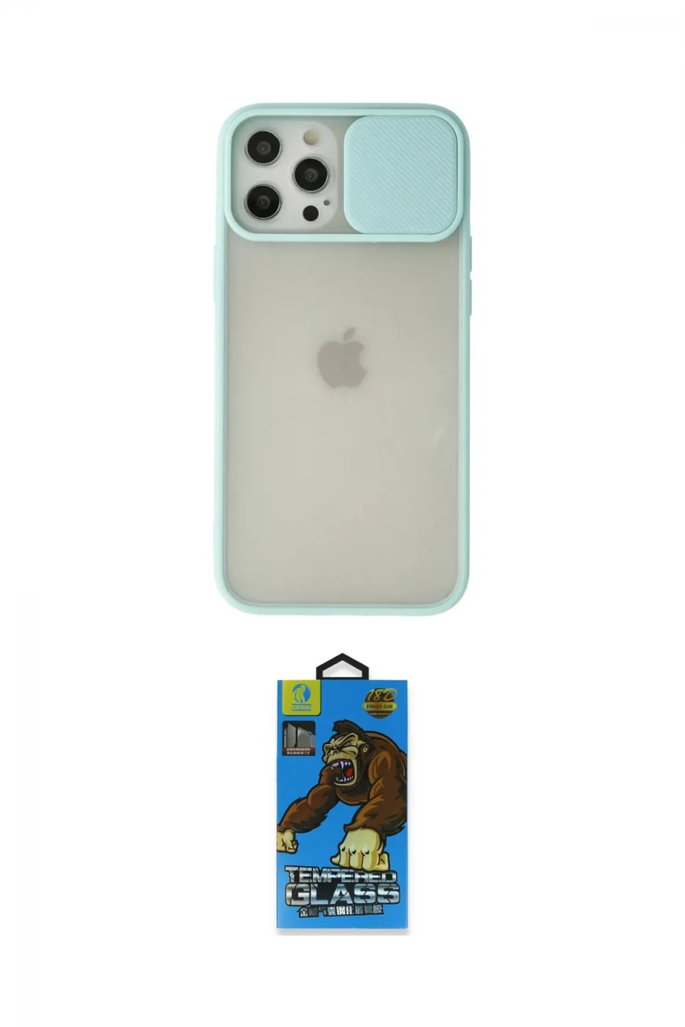 ieg™ iPhone 12 Pro Max Kılıf Vadi Çizgi - Siyah 18D Cam Ekran Koruyucu