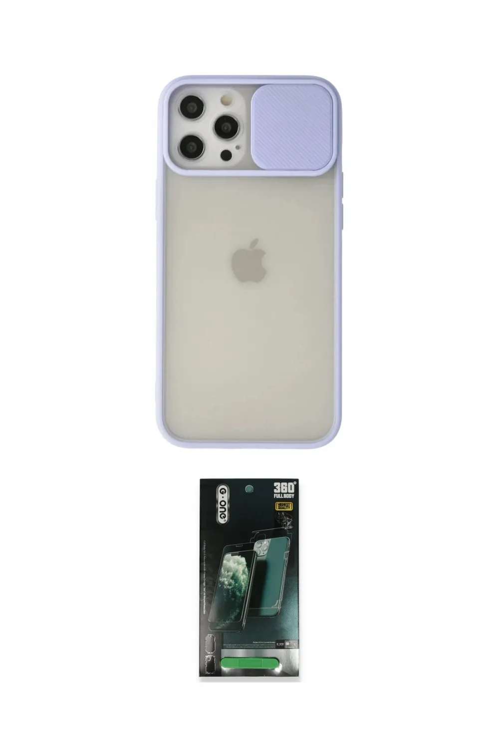 ieg™ iPhone 12 Pro Max Kılıf Vadi Çizgi - Siyah 360 Mat Full Body Arka Koruyucu