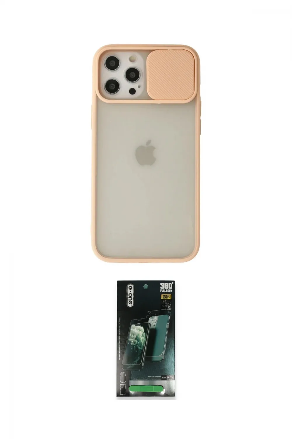 ieg™ iPhone 12 Pro Max Kılıf Vadi Çizgi - Siyah 360 Mat Full Body Arka Koruyucu