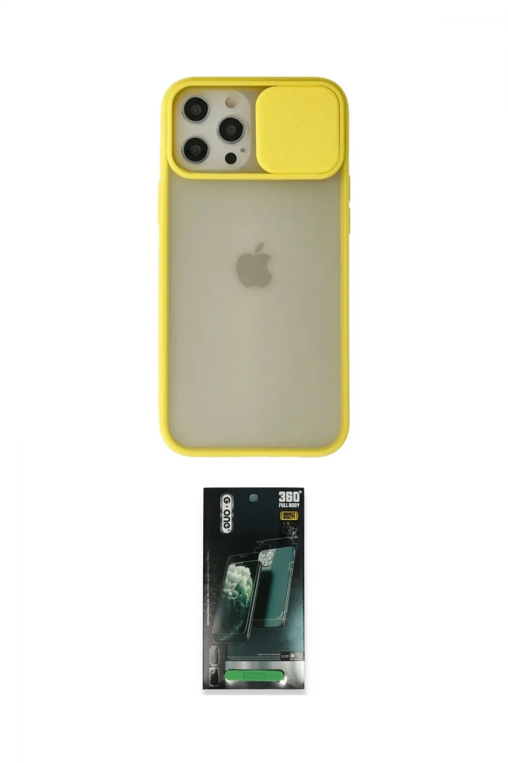 ieg™ iPhone 12 Pro Max Kılıf Vadi Çizgi - Siyah 360 Mat Full Body Arka Koruyucu