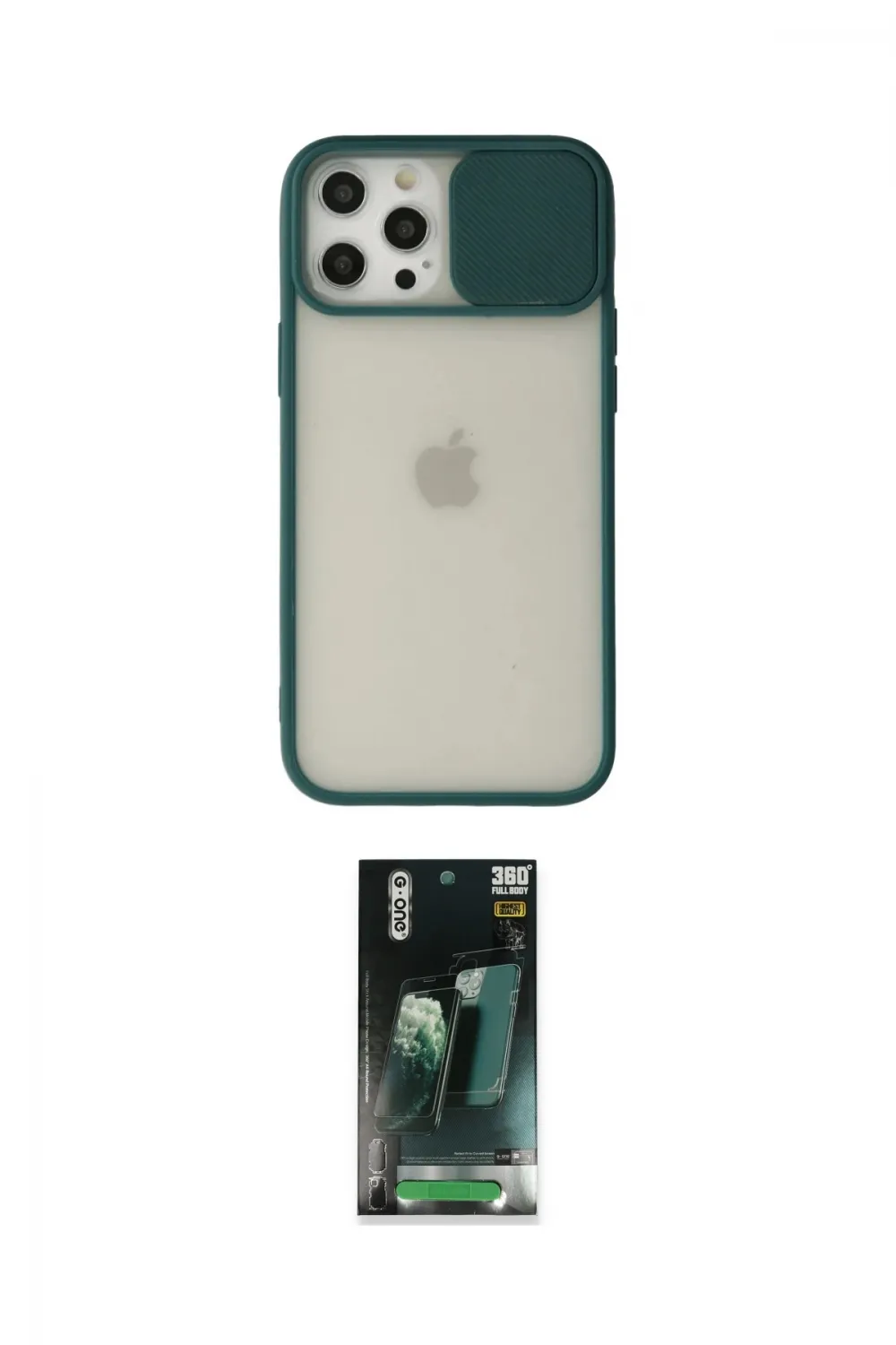 ieg™ iPhone 12 Pro Max Kılıf Vadi Çizgi - Siyah 360 Mat Full Body Arka Koruyucu