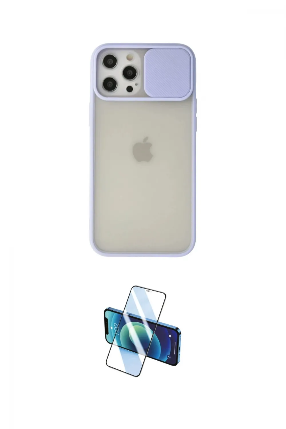 ieg™ iPhone 12 Pro Max Kılıf Vadi Çizgi - Siyah 3D Antistatik Seramik Nano Ekran Koruyucu