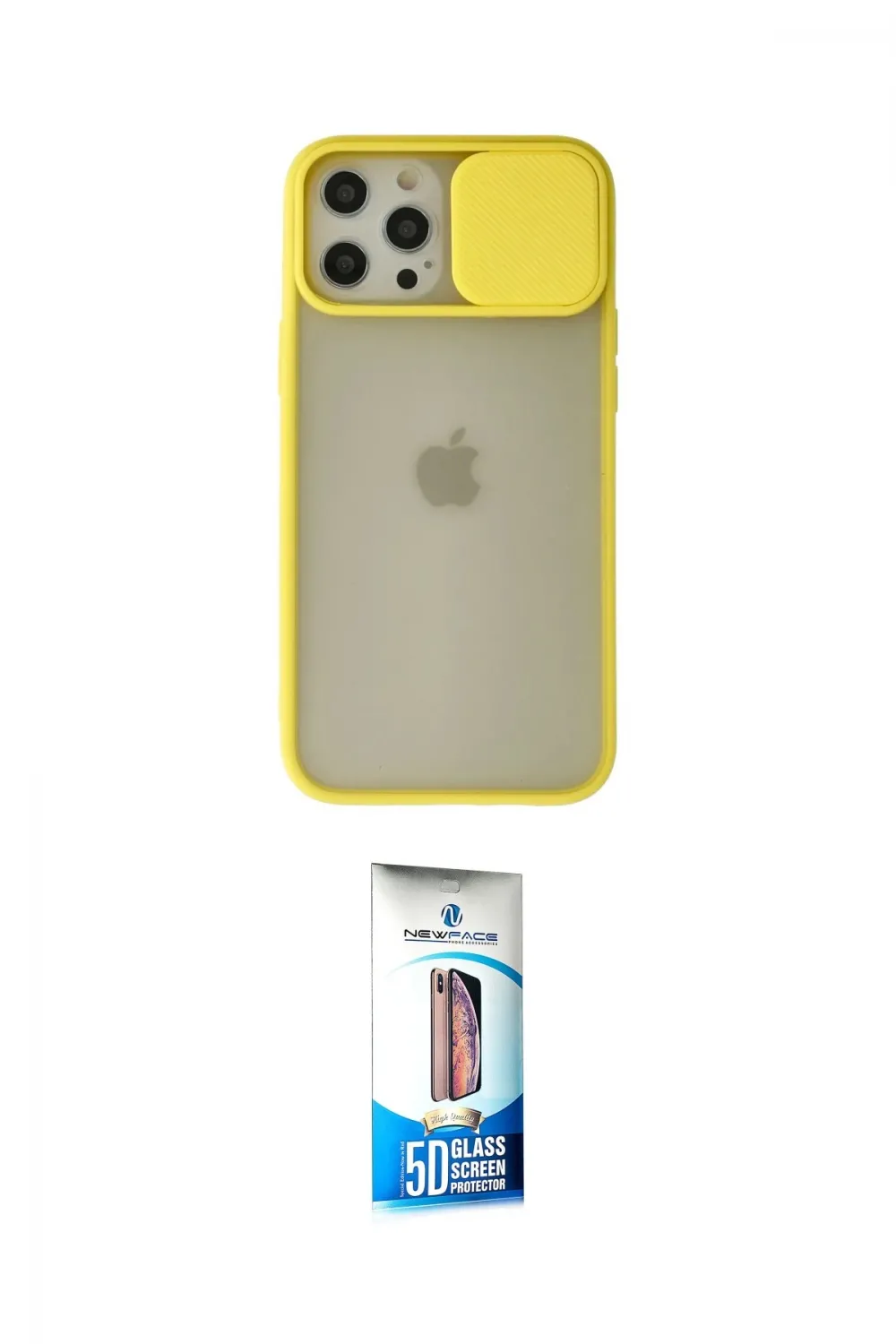 ieg™ iPhone 12 Pro Max Kılıf Vadi Çizgi - Siyah 5D Eko Cam Ekran Koruyucu