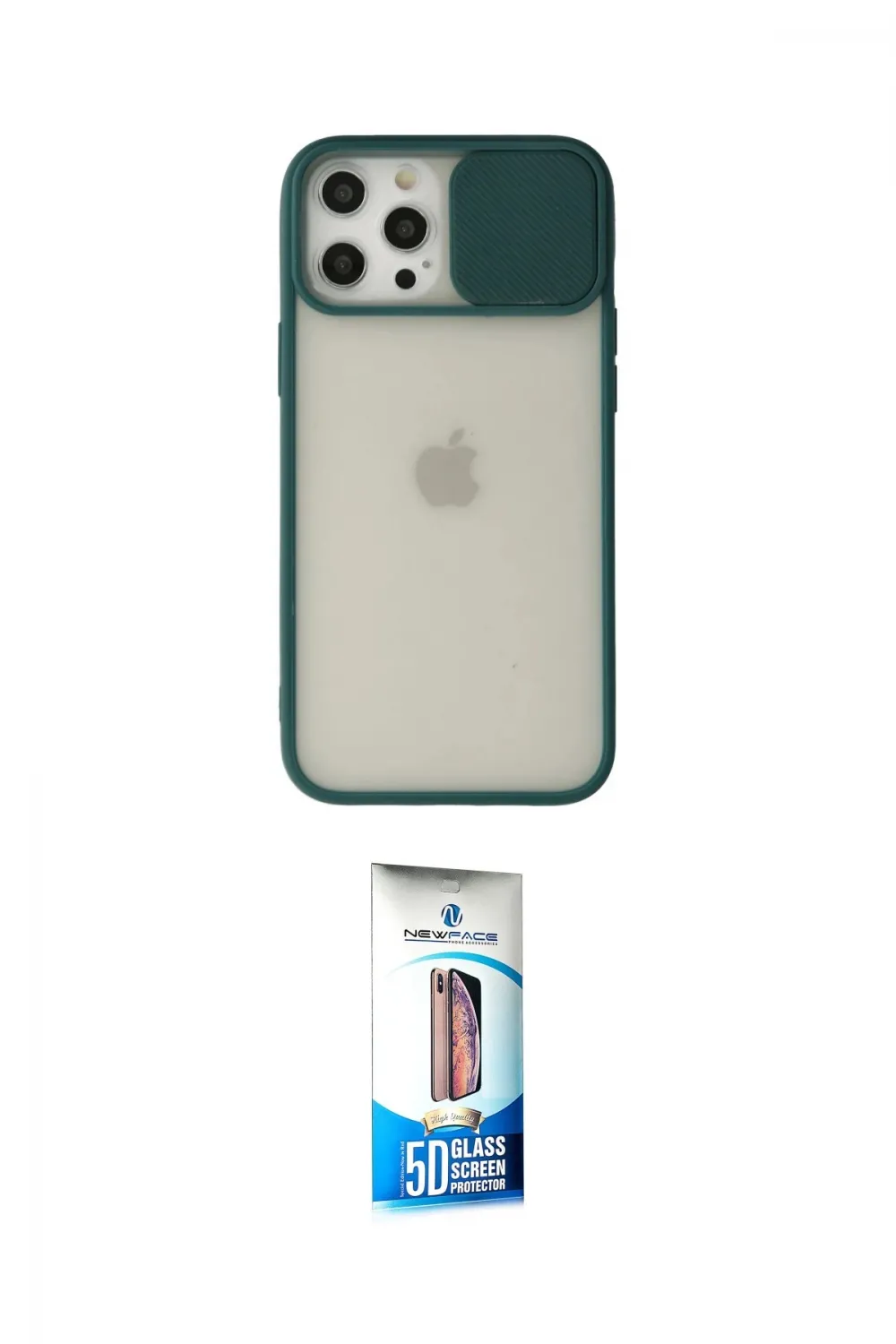 ieg™ iPhone 12 Pro Max Kılıf Vadi Çizgi - Siyah 5D Eko Cam Ekran Koruyucu