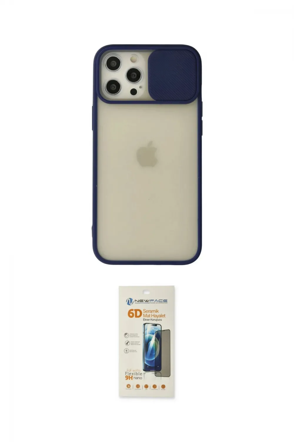 ieg™ iPhone 12 Pro Max Kılıf Vadi Çizgi - Siyah 6D Mat Seramik Hayalet Nano Ekran Koruyucu