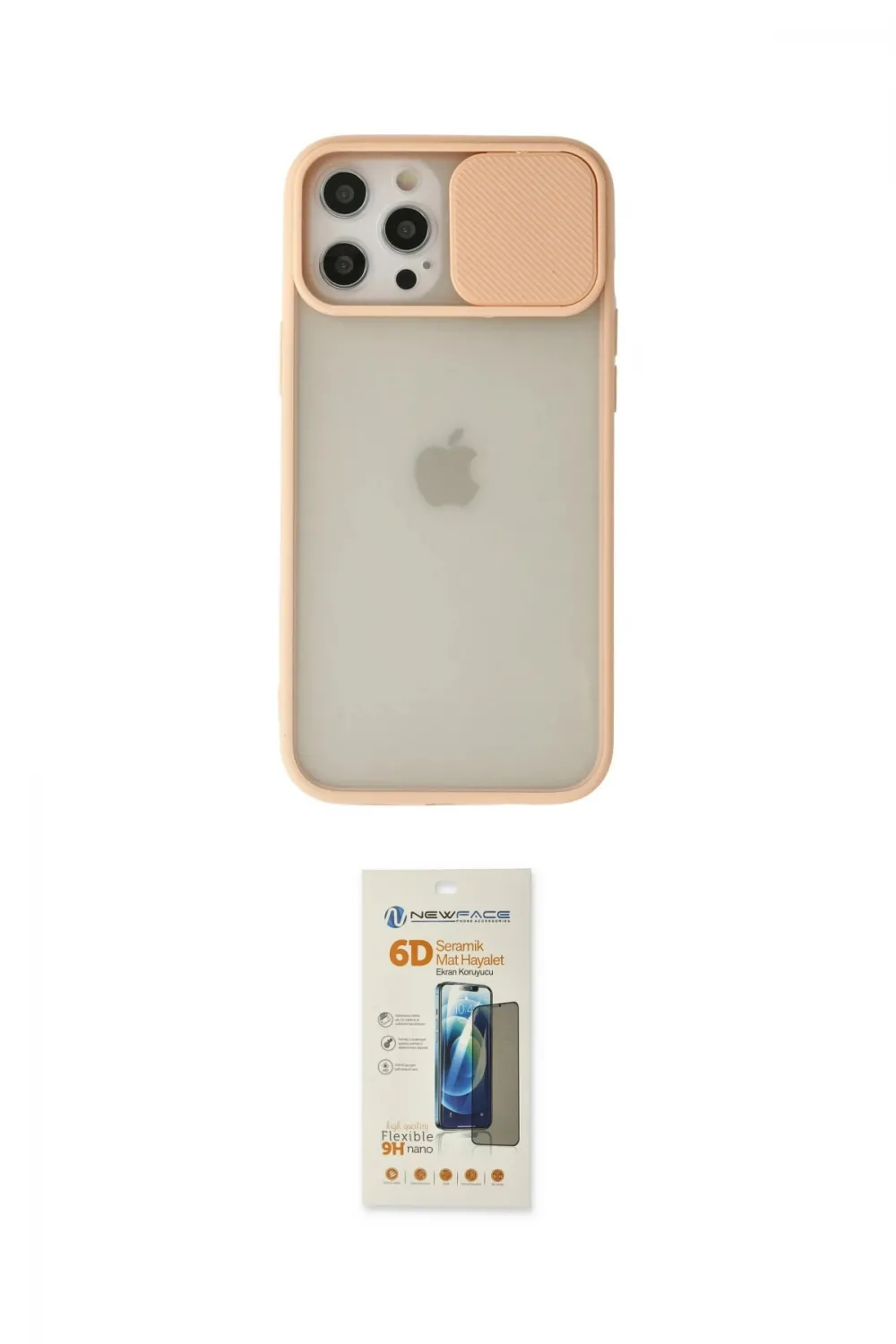 ieg™ iPhone 12 Pro Max Kılıf Vadi Çizgi - Siyah 6D Mat Seramik Hayalet Nano Ekran Koruyucu