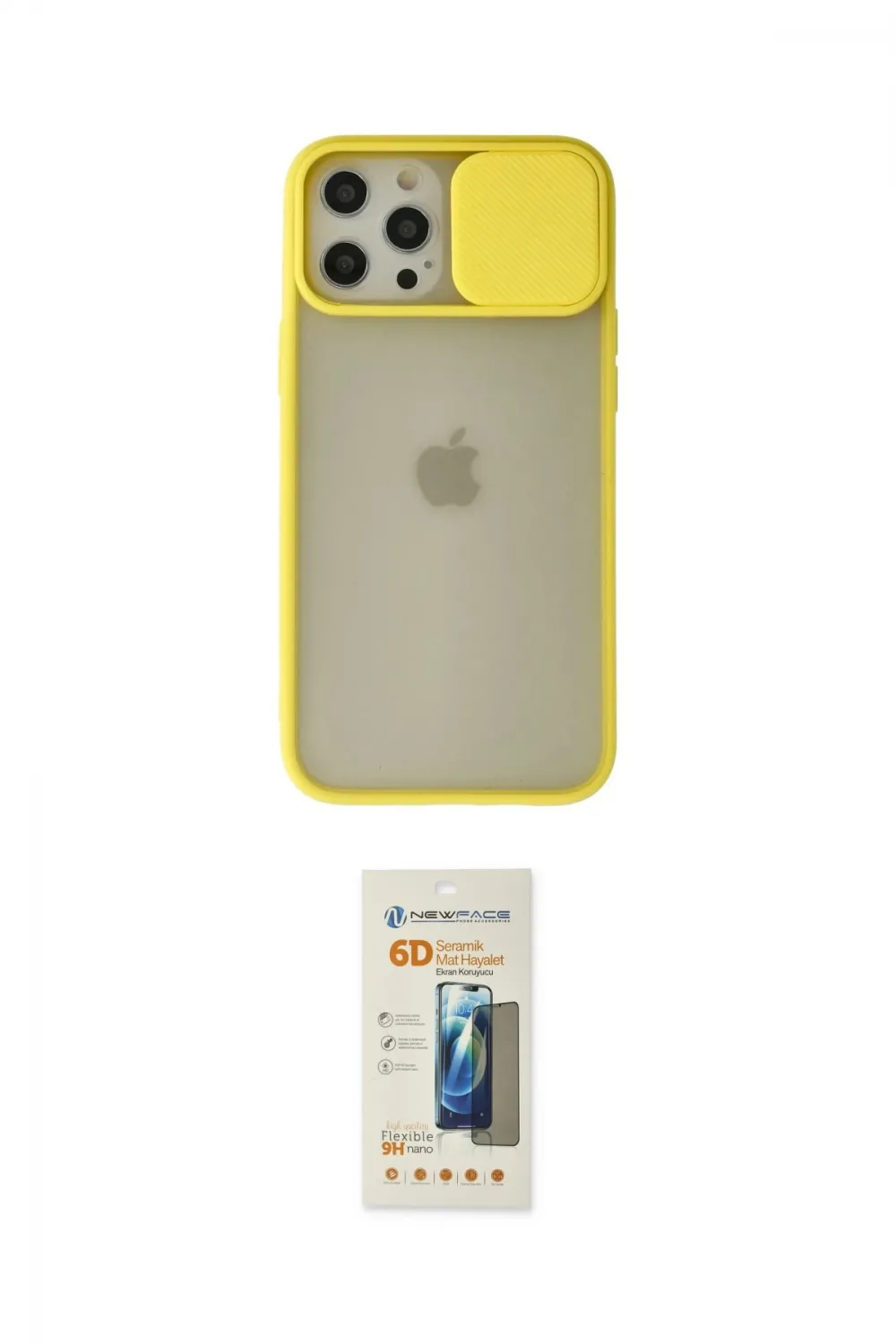 ieg™ iPhone 12 Pro Max Kılıf Vadi Çizgi - Siyah 6D Mat Seramik Hayalet Nano Ekran Koruyucu