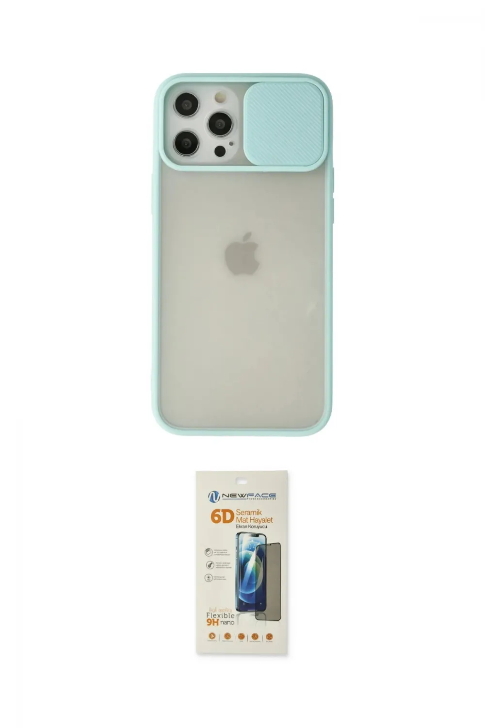 ieg™ iPhone 12 Pro Max Kılıf Vadi Çizgi - Siyah 6D Mat Seramik Hayalet Nano Ekran Koruyucu