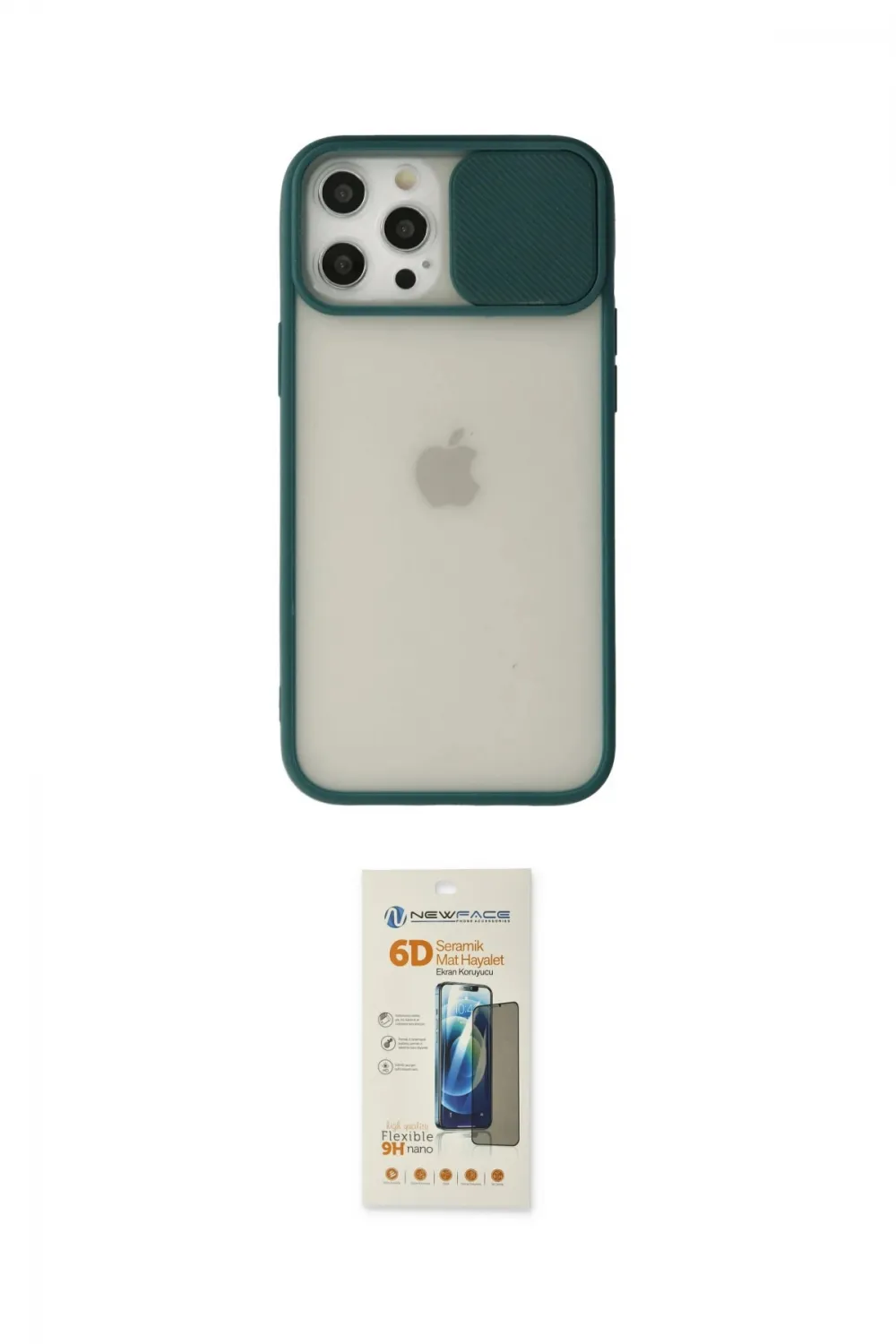 ieg™ iPhone 12 Pro Max Kılıf Vadi Çizgi - Siyah 6D Mat Seramik Hayalet Nano Ekran Koruyucu