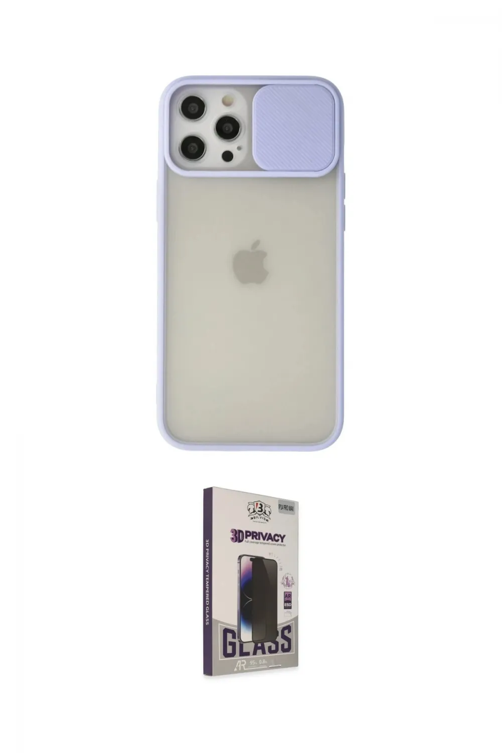 ieg™ iPhone 12 Pro Max Kılıf Vadi Çizgi - Siyah Bilvis Hayalet Cam Ekran Koruyucu