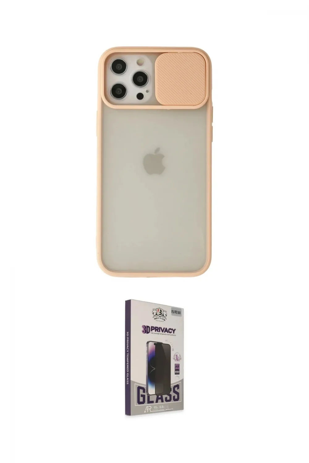 ieg™ iPhone 12 Pro Max Kılıf Vadi Çizgi - Siyah Bilvis Hayalet Cam Ekran Koruyucu