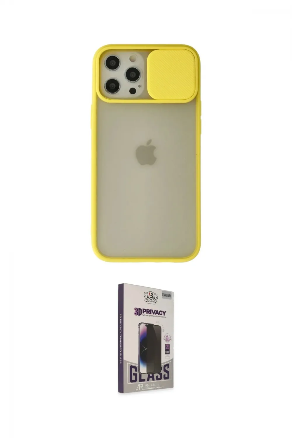 ieg™ iPhone 12 Pro Max Kılıf Vadi Çizgi - Siyah Bilvis Hayalet Cam Ekran Koruyucu