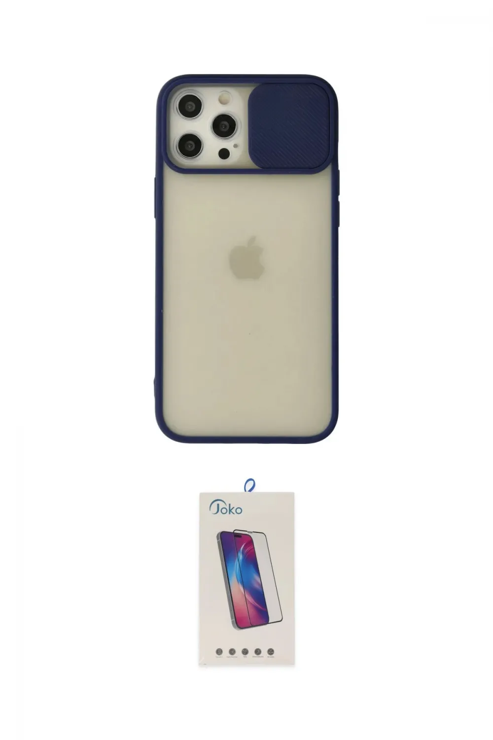ieg™ iPhone 12 Pro Max Kılıf Vadi Çizgi - Siyah Joko 5D Cam