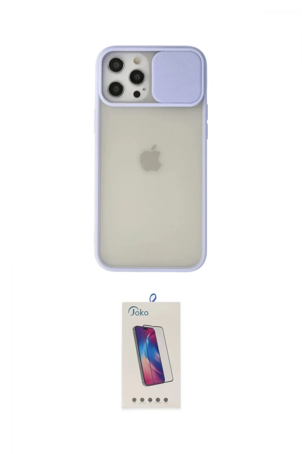 ieg™ iPhone 12 Pro Max Kılıf Vadi Çizgi - Siyah Joko 5D Cam