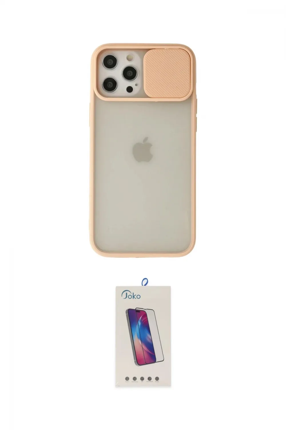 ieg™ iPhone 12 Pro Max Kılıf Vadi Çizgi - Siyah Joko 5D Cam