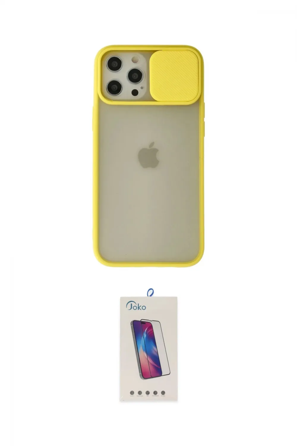ieg™ iPhone 12 Pro Max Kılıf Vadi Çizgi - Siyah Joko 5D Cam