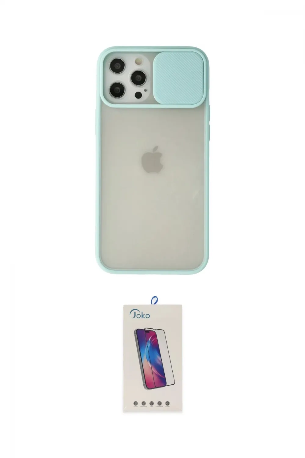 ieg™ iPhone 12 Pro Max Kılıf Vadi Çizgi - Siyah Joko 5D Cam