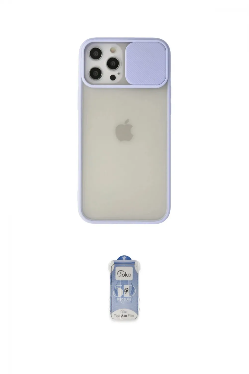 ieg™ iPhone 12 Pro Max Kılıf Vadi Çizgi - Siyah Joko Magic 5D Cam