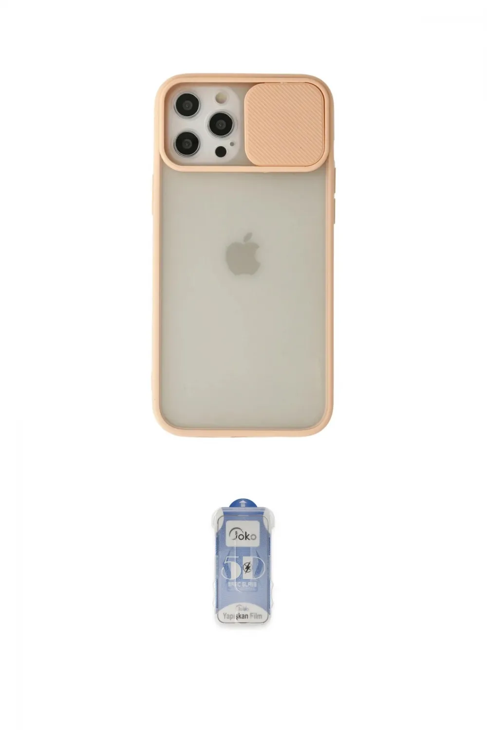 ieg™ iPhone 12 Pro Max Kılıf Vadi Çizgi - Siyah Joko Magic 5D Cam