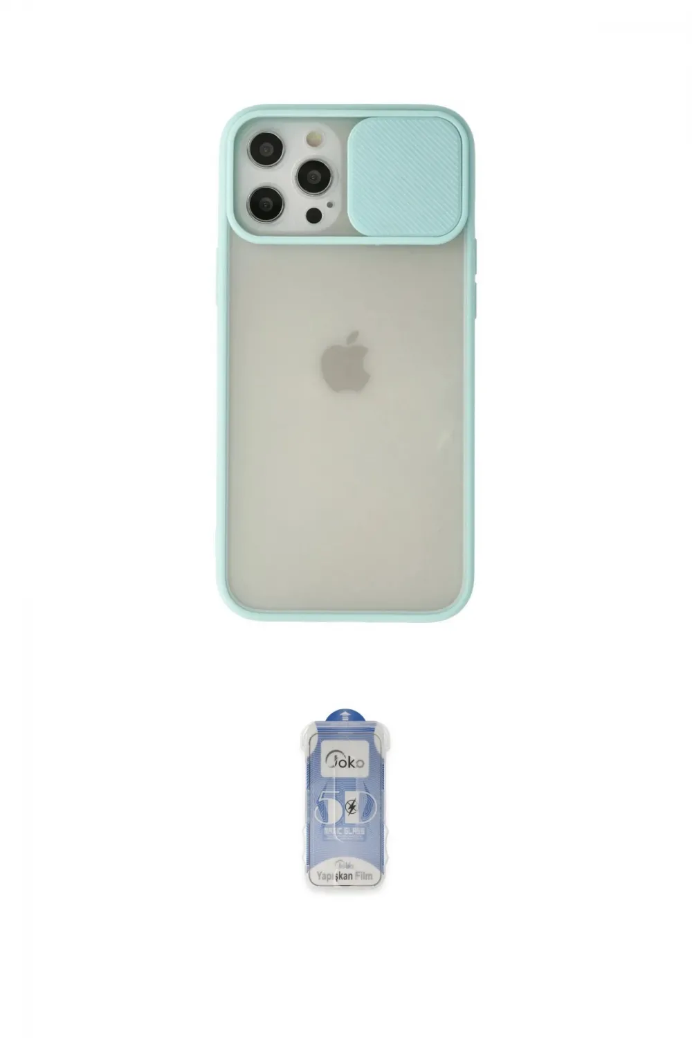 ieg™ iPhone 12 Pro Max Kılıf Vadi Çizgi - Siyah Joko Magic 5D Cam