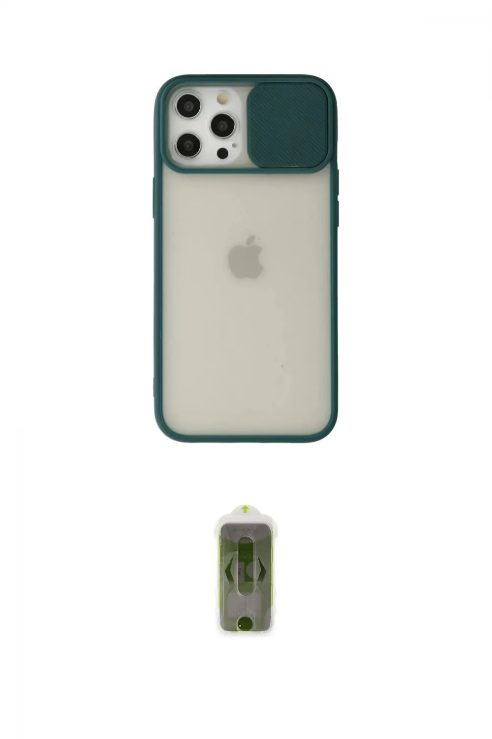 ieg™ iPhone 12 Pro Max Kılıf Vadi Çizgi - Siyah Joko Magic 5D Hayalet Cam