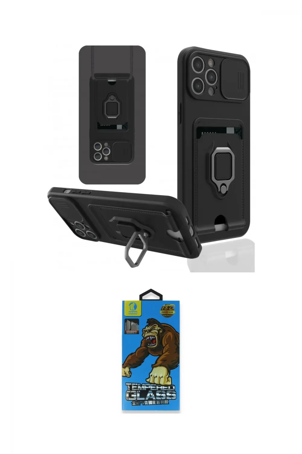 ieg™ iPhone 12 Pro Max Kılıf Vadi Form Prime - Siyah 18D Cam Ekran Koruyucu