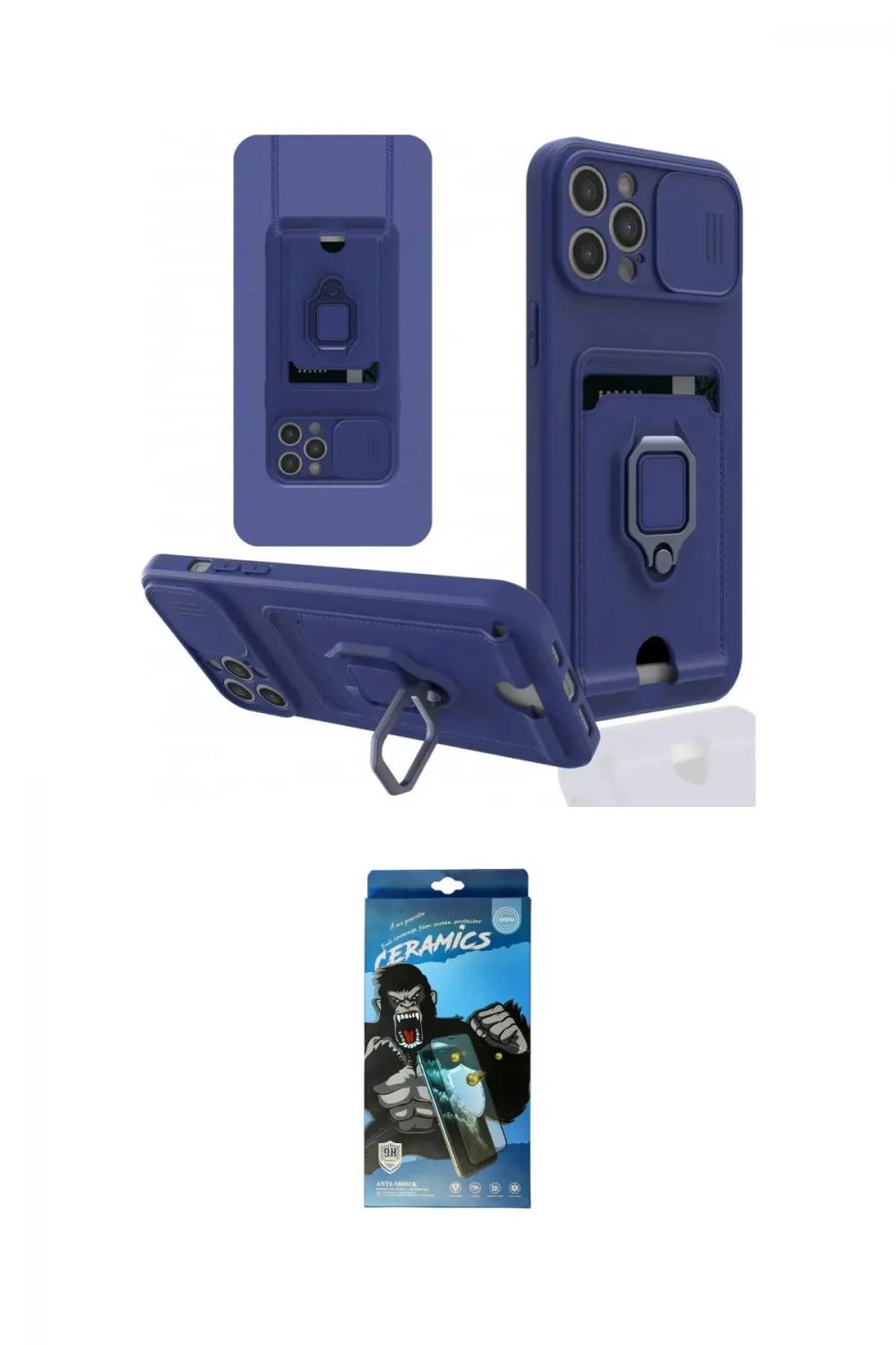 ieg™ iPhone 12 Pro Max Kılıf Vadi Form Prime - Siyah 34D Izgaralı Cam