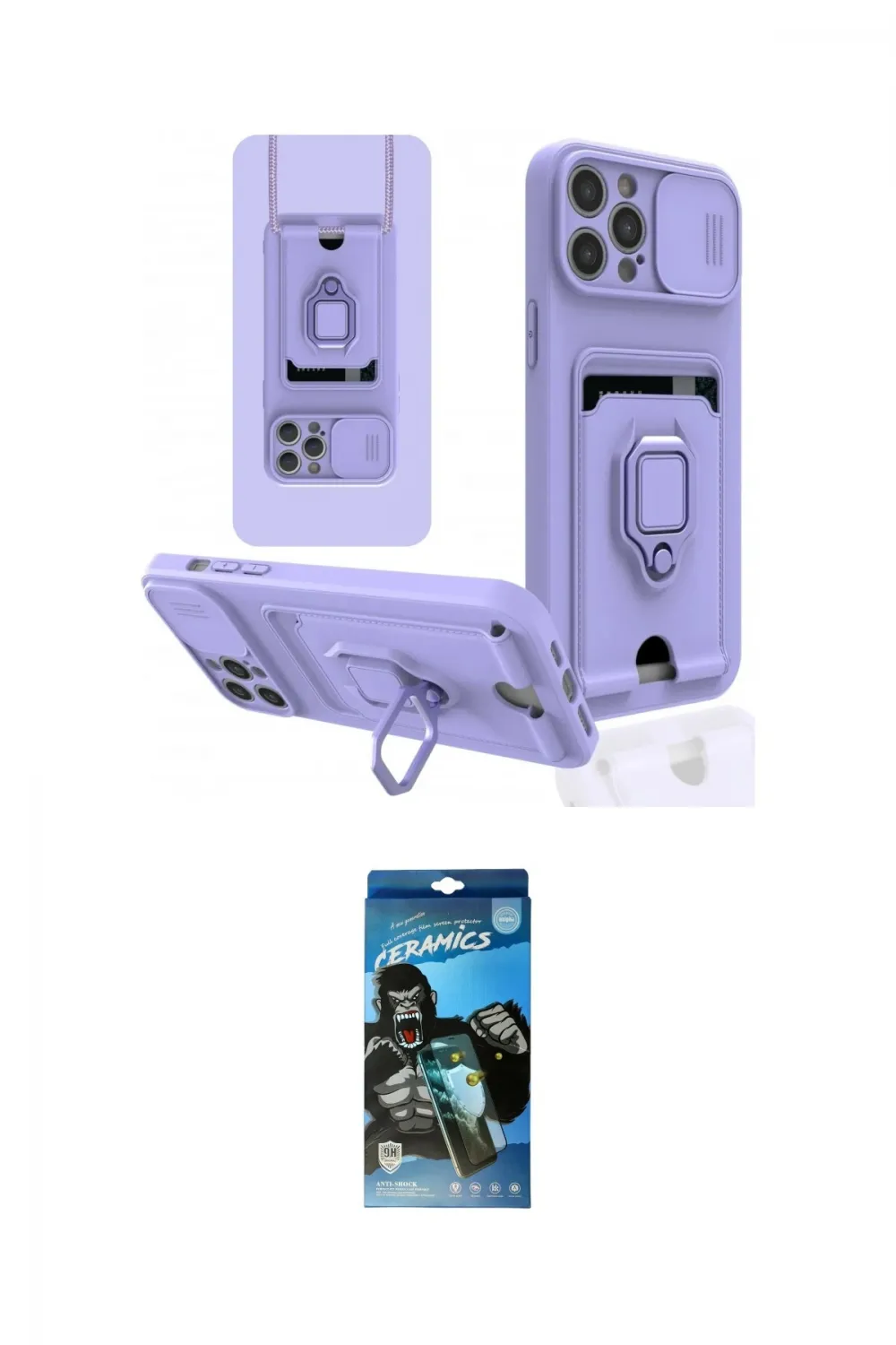 ieg™ iPhone 12 Pro Max Kılıf Vadi Form Prime - Siyah 34D Izgaralı Cam