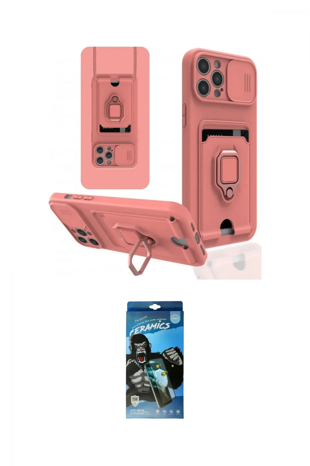 ieg™ iPhone 12 Pro Max Kılıf Vadi Form Prime - Siyah 34D Izgaralı Cam