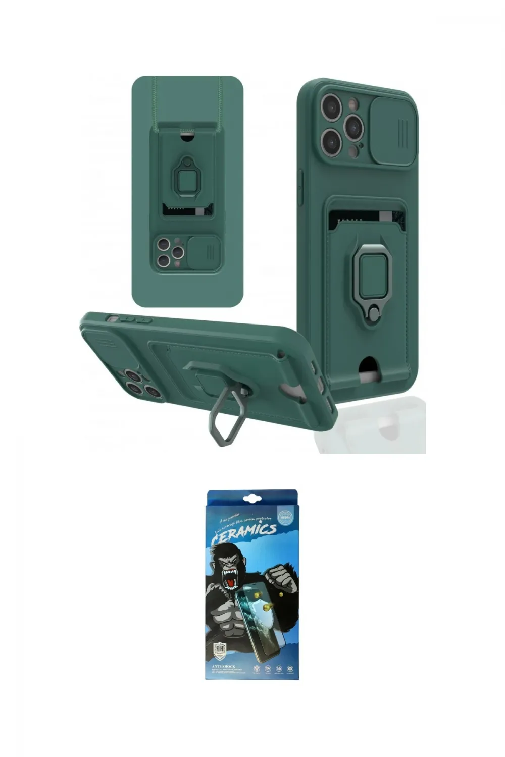 ieg™ iPhone 12 Pro Max Kılıf Vadi Form Prime - Siyah 34D Izgaralı Cam