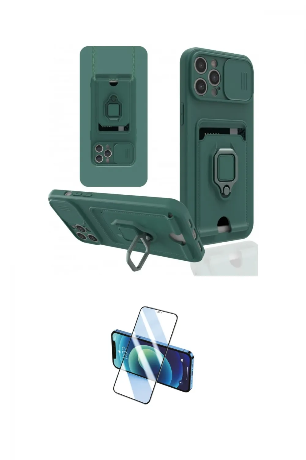 ieg™ iPhone 12 Pro Max Kılıf Vadi Form Prime - Siyah 3D Antistatik Cam Ekran Koruyucu