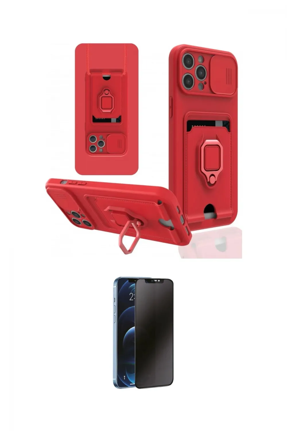 ieg™ iPhone 12 Pro Max Kılıf Vadi Form Prime - Siyah 3D Antistatik Hayalet Cam Ekran Koruyucu