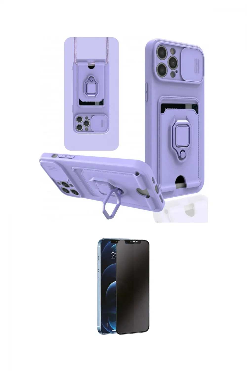 ieg™ iPhone 12 Pro Max Kılıf Vadi Form Prime - Siyah 3D Antistatik Hayalet Cam Ekran Koruyucu