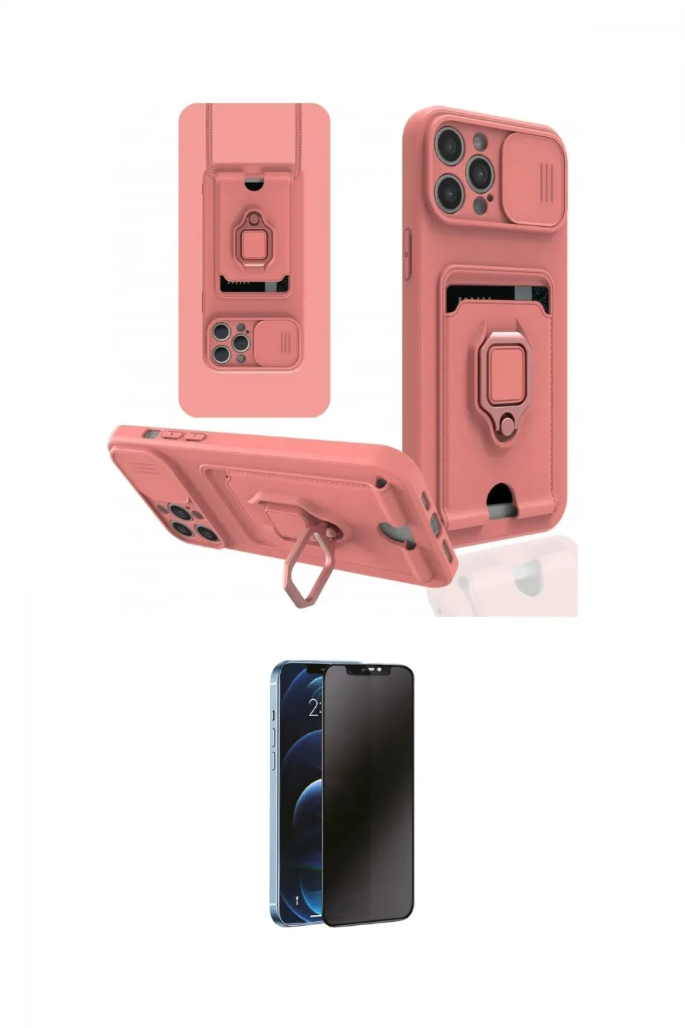 ieg™ iPhone 12 Pro Max Kılıf Vadi Form Prime - Siyah 3D Antistatik Hayalet Cam Ekran Koruyucu