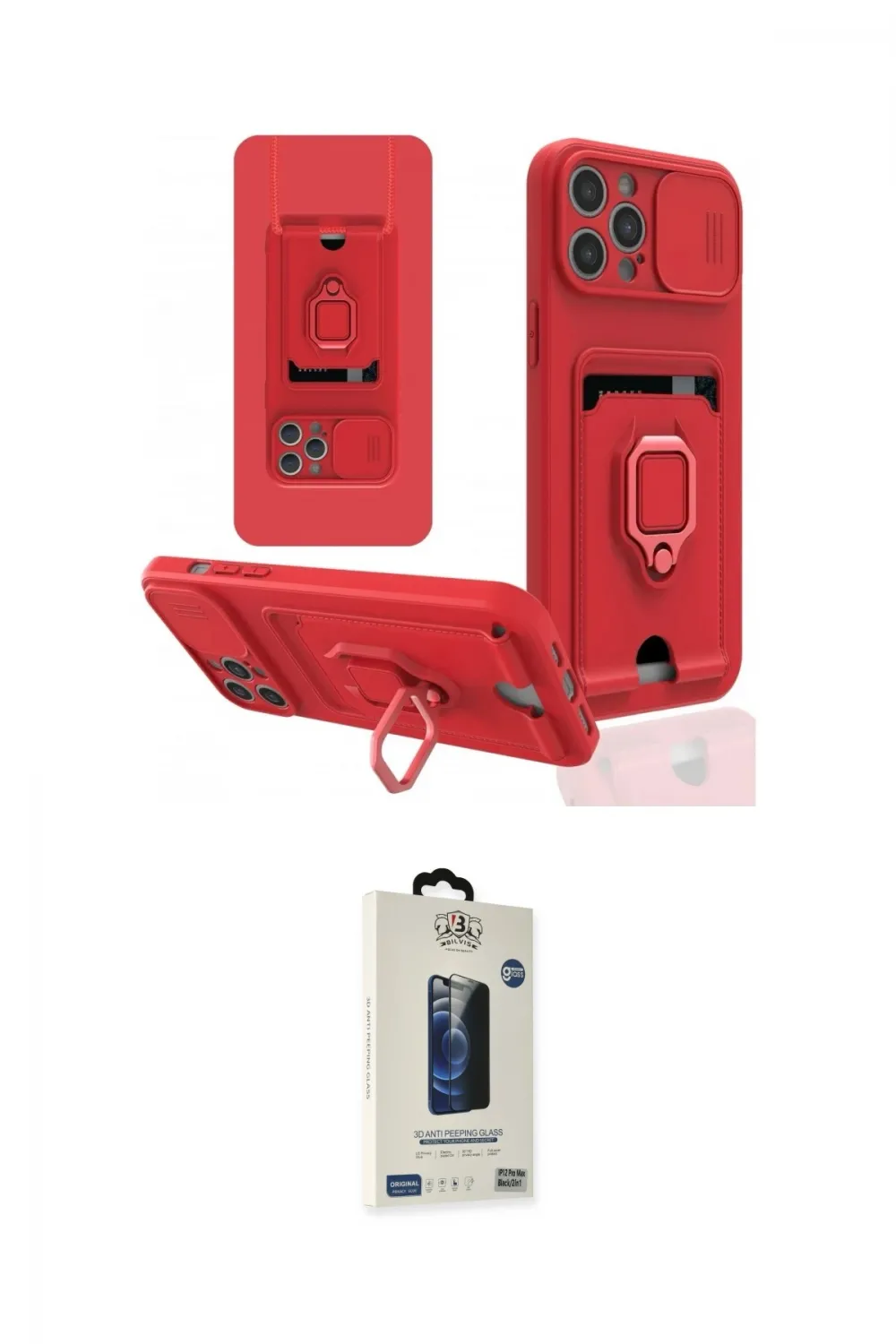 ieg™ iPhone 12 Pro Max Kılıf Vadi Form Prime - Siyah Bilvis Hayalet Cam Ekran Koruyucu