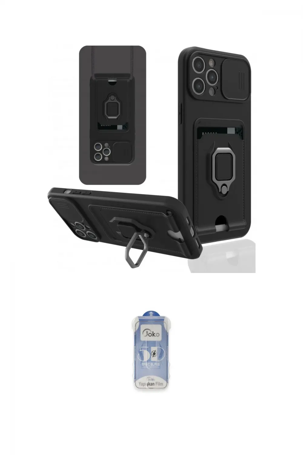 ieg™ iPhone 12 Pro Max Kılıf Vadi Form Prime - Siyah Joko Magic 5D Cam