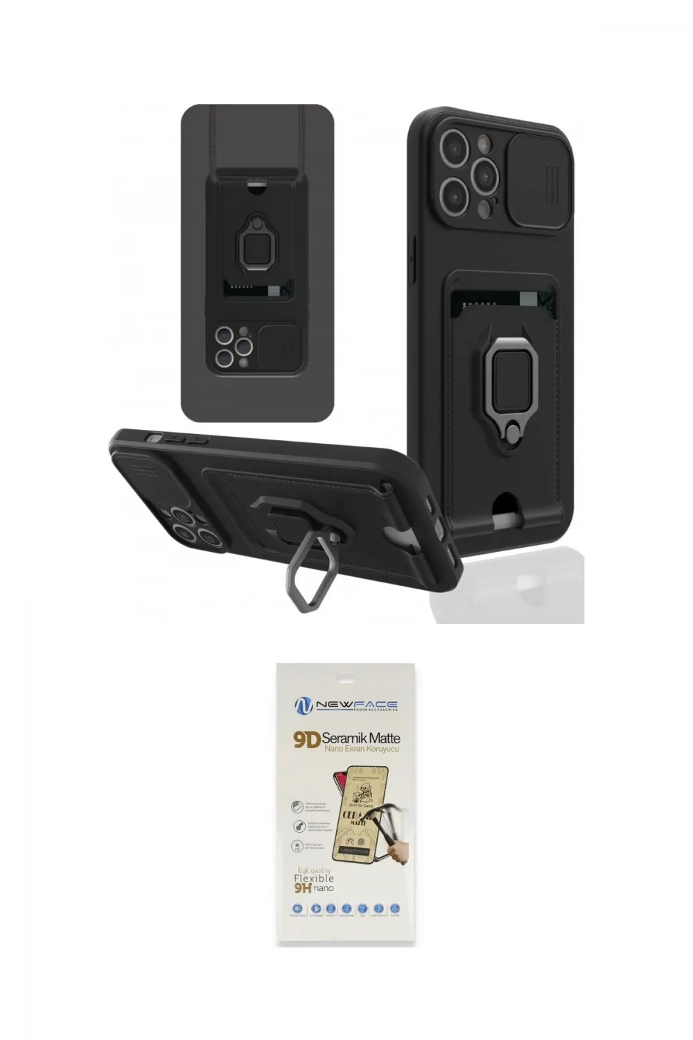 ieg™ iPhone 12 Pro Max Kılıf Vadi Form Prime - Siyah Mat Seramik Nano Ekran Koruyucu