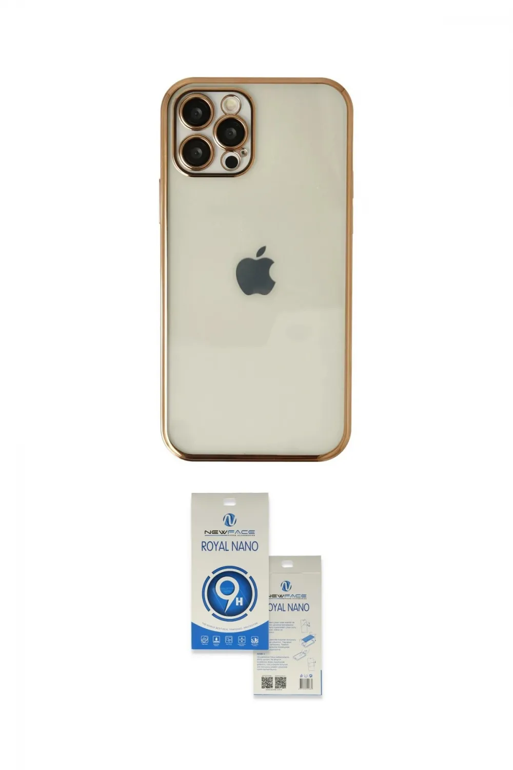 ieg™ iPhone 12 Pro Max Kılıf Vadi Minimal - Şeffaf Royal Nano Ekran Koruyucu