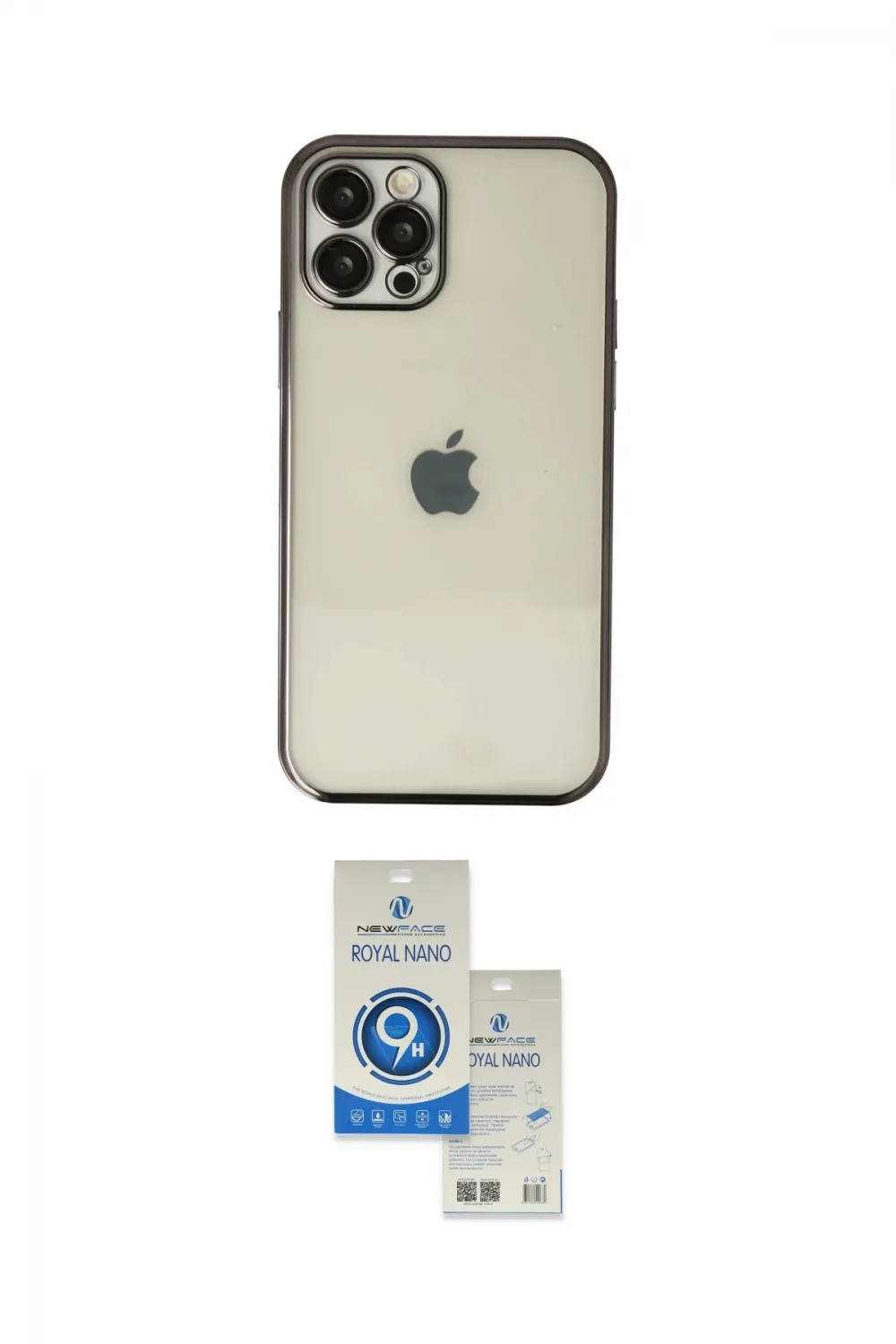 ieg™ iPhone 12 Pro Max Kılıf Vadi Minimal - Şeffaf Royal Nano Ekran Koruyucu