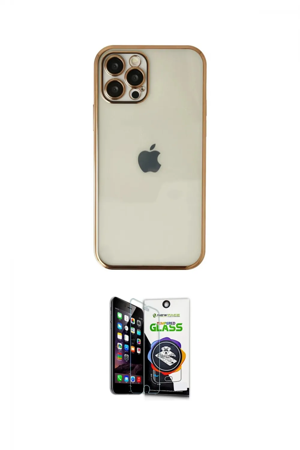 ieg™ iPhone 12 Pro Max Kılıf Vadi Minimal - Şeffaf Temperli Cam Ekran Koruyucu
