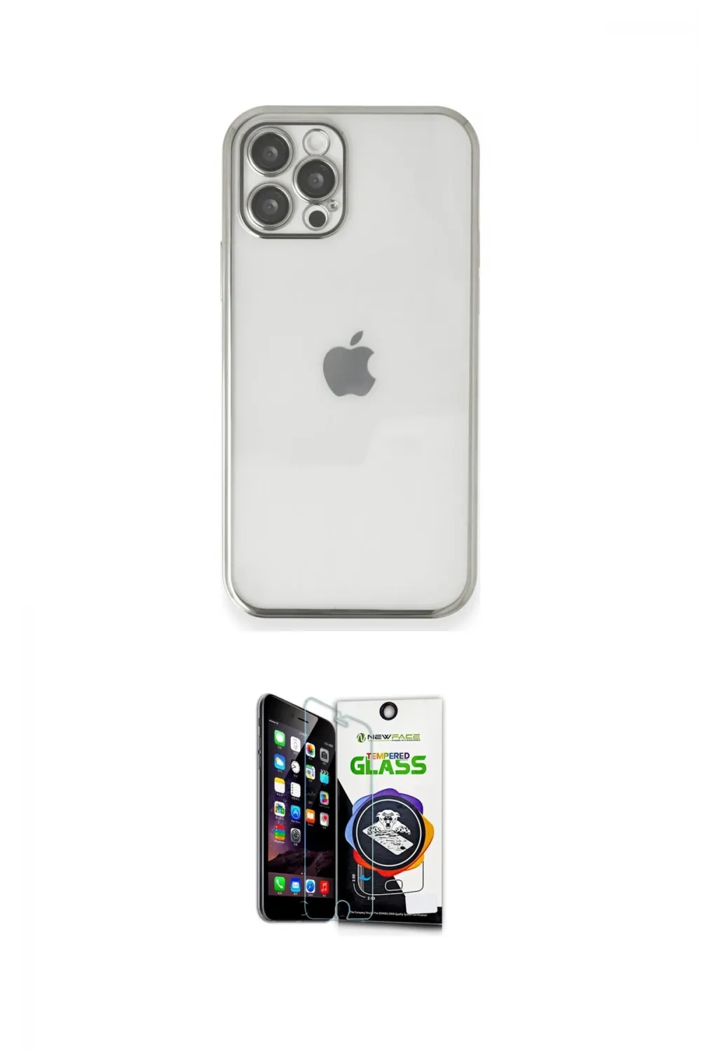 ieg™ iPhone 12 Pro Max Kılıf Vadi Minimal - Şeffaf Temperli Cam Ekran Koruyucu