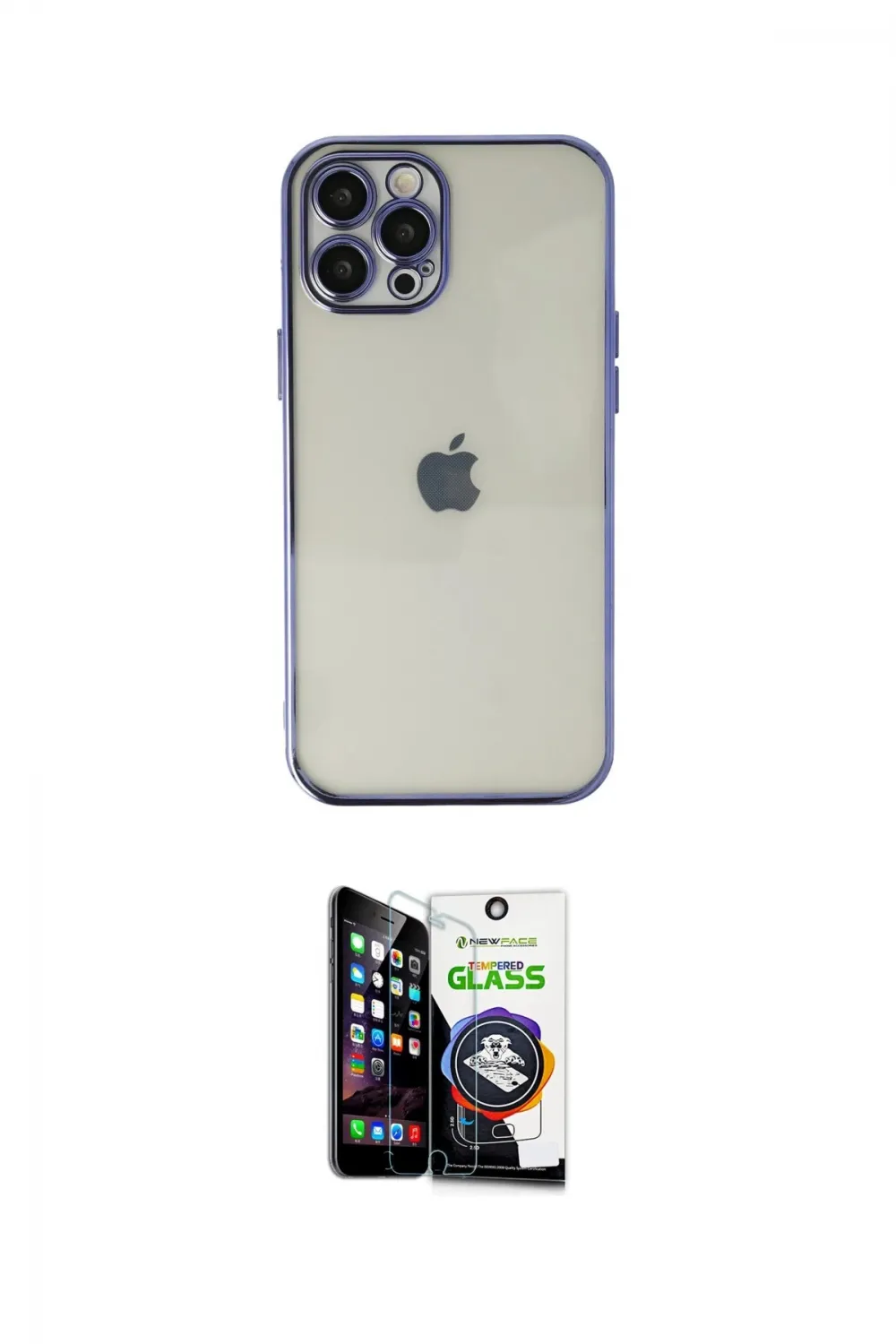 ieg™ iPhone 12 Pro Max Kılıf Vadi Minimal - Şeffaf Temperli Cam Ekran Koruyucu
