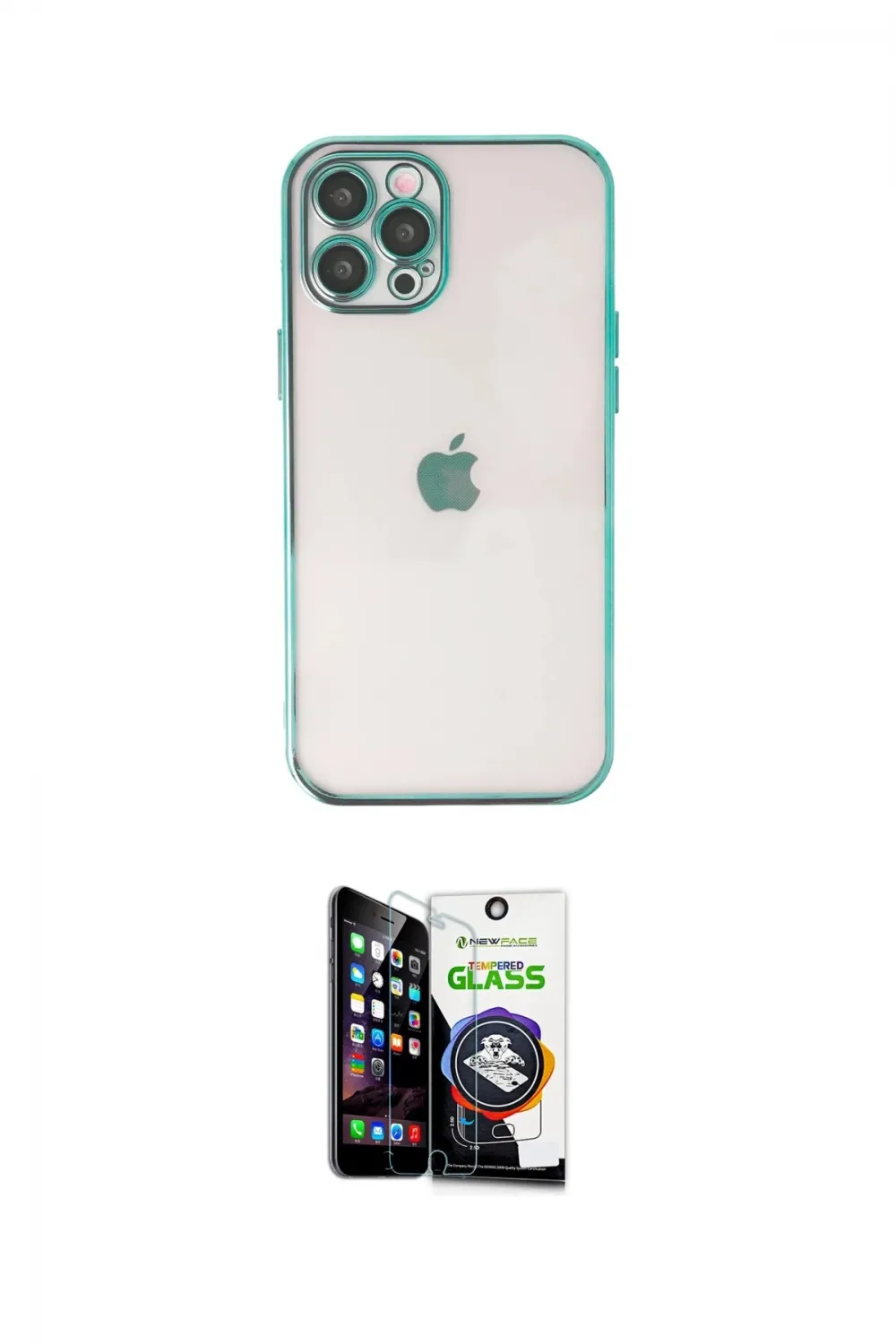 ieg™ iPhone 12 Pro Max Kılıf Vadi Minimal - Şeffaf Temperli Cam Ekran Koruyucu
