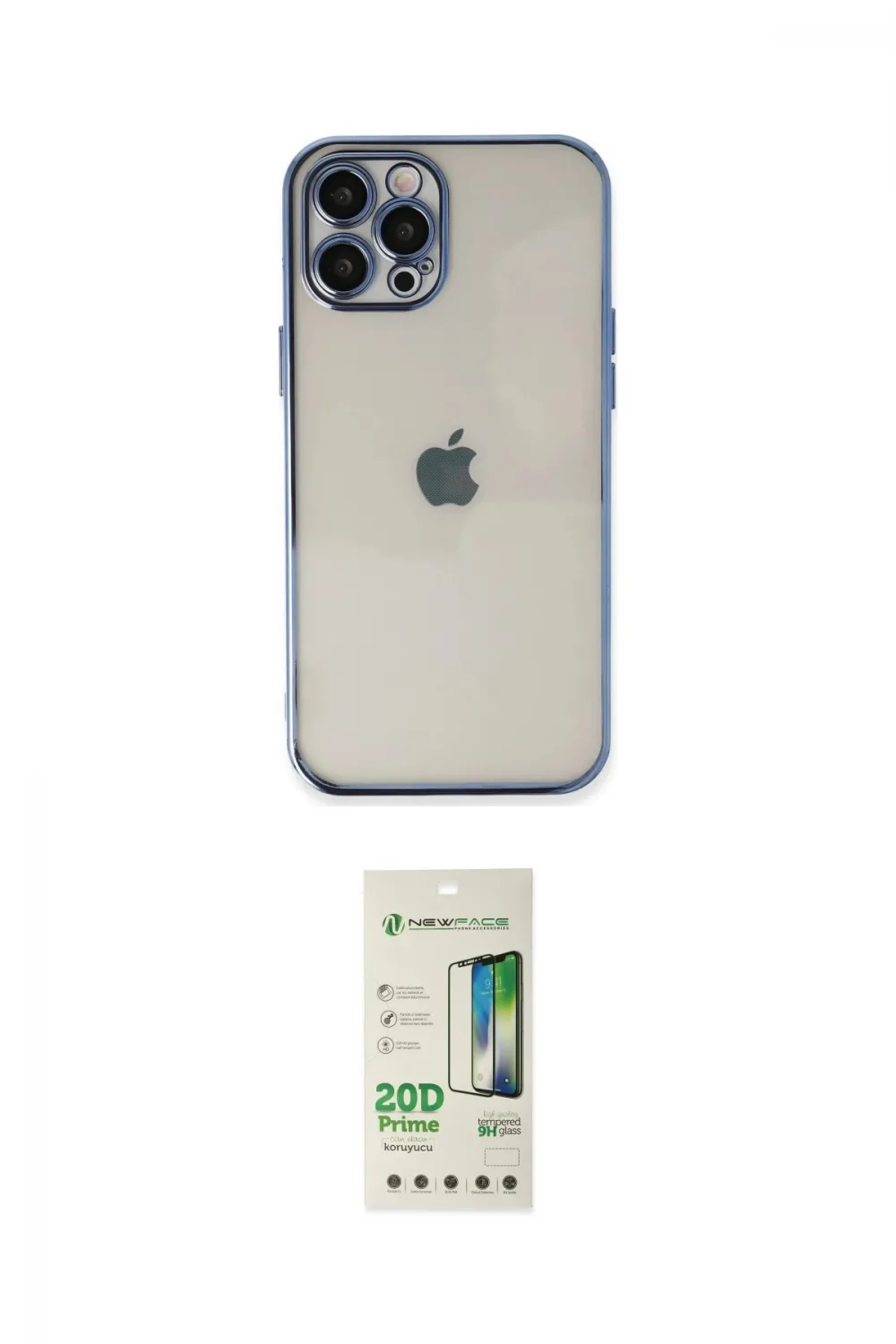 ieg™ iPhone 12 Pro Max Kılıf Vadi Minimal - Siyah 20D Premium Cam Ekran Koruyucu