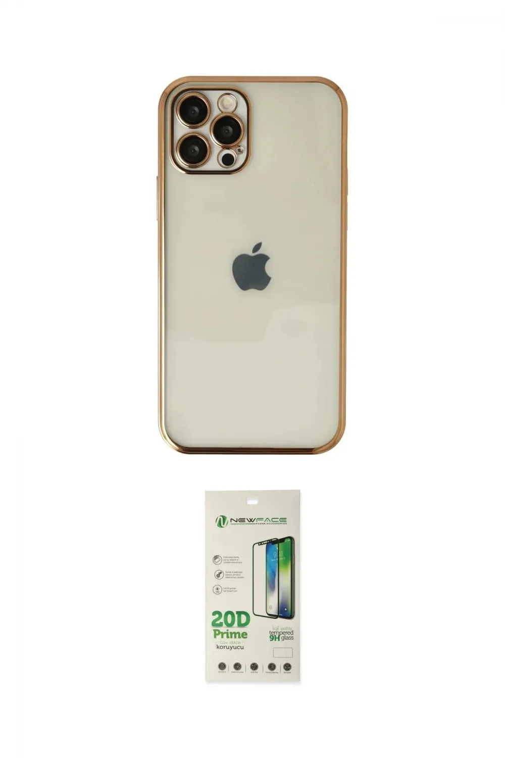 ieg™ iPhone 12 Pro Max Kılıf Vadi Minimal - Siyah 20D Premium Cam Ekran Koruyucu