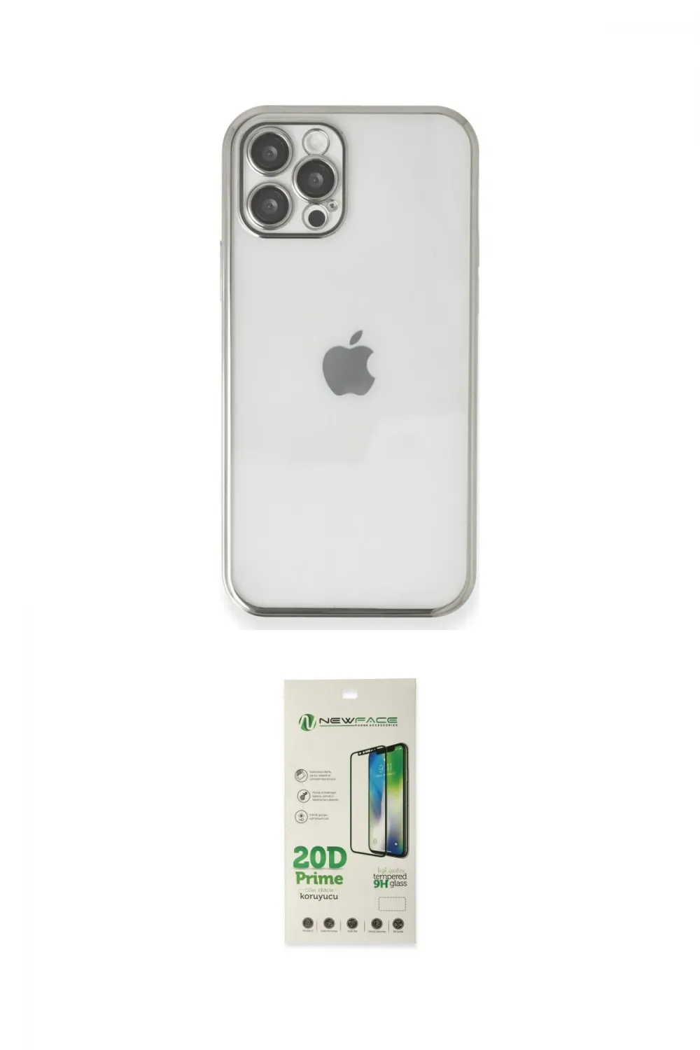 ieg™ iPhone 12 Pro Max Kılıf Vadi Minimal - Siyah 20D Premium Cam Ekran Koruyucu