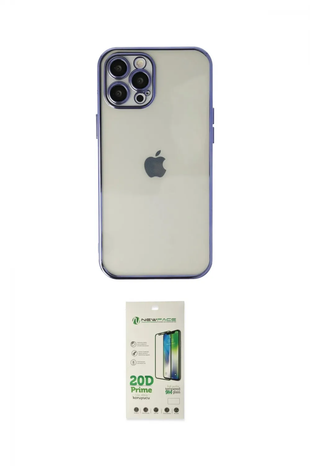 ieg™ iPhone 12 Pro Max Kılıf Vadi Minimal - Siyah 20D Premium Cam Ekran Koruyucu