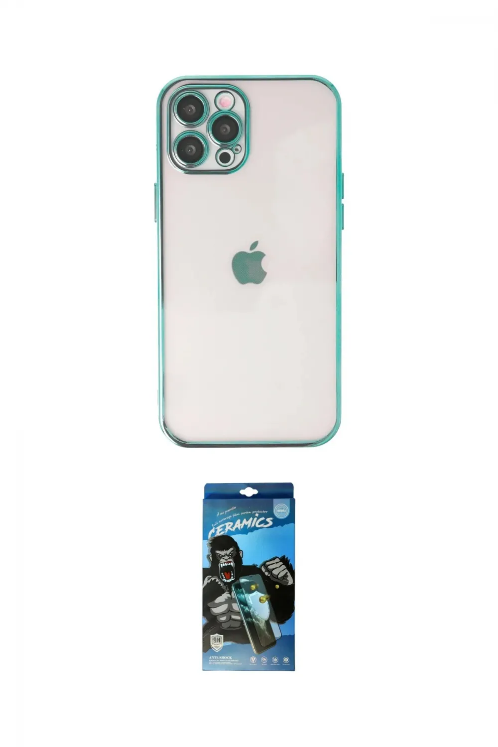 ieg™ iPhone 12 Pro Max Kılıf Vadi Minimal - Siyah 34D Izgaralı Cam