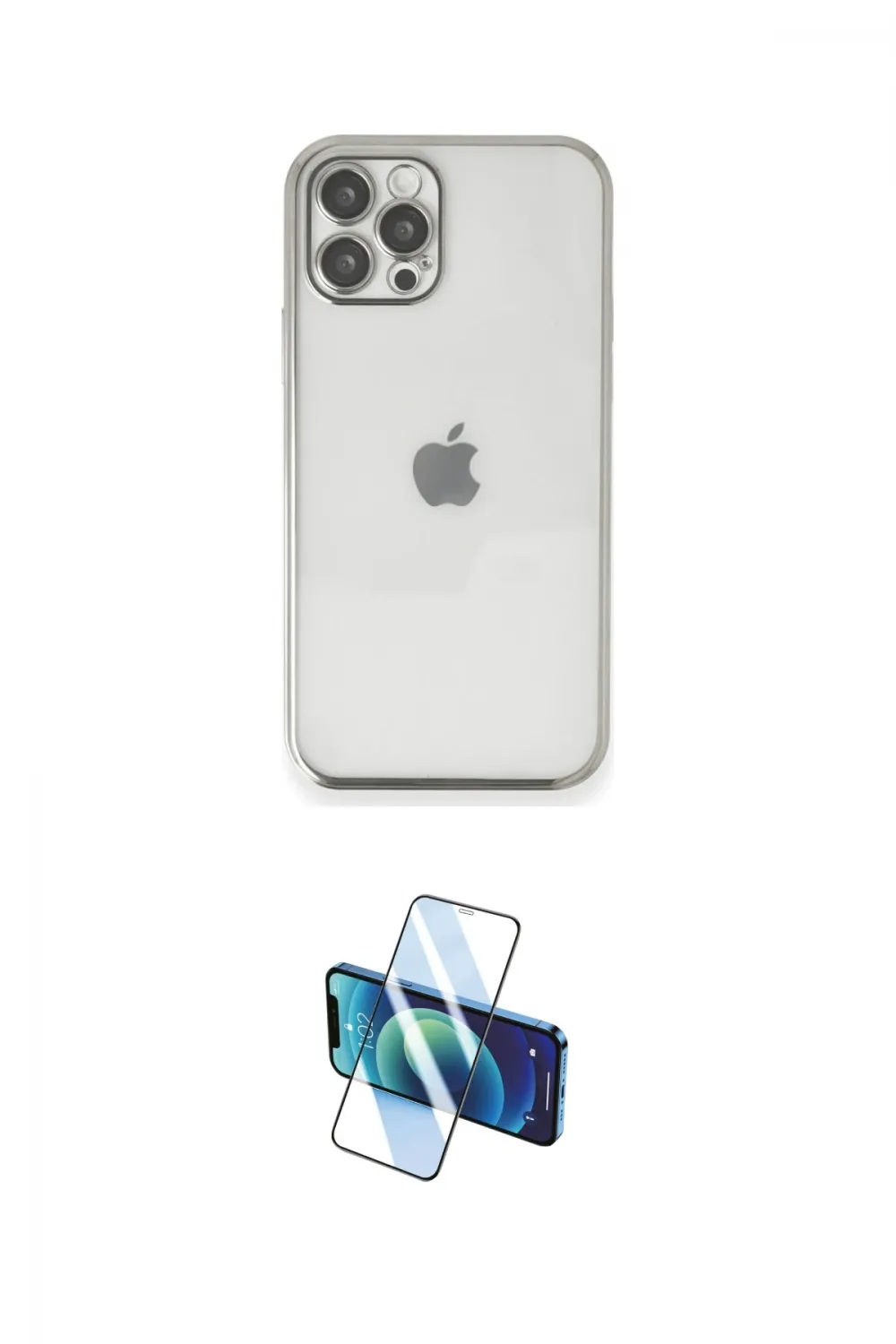ieg™ iPhone 12 Pro Max Kılıf Vadi Minimal - Siyah 3D Antistatik Seramik Nano Ekran Koruyucu
